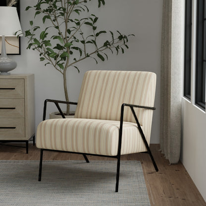 D4431 Stripe Celeste Oyster Beige & Taupe Charlotte Fabrics