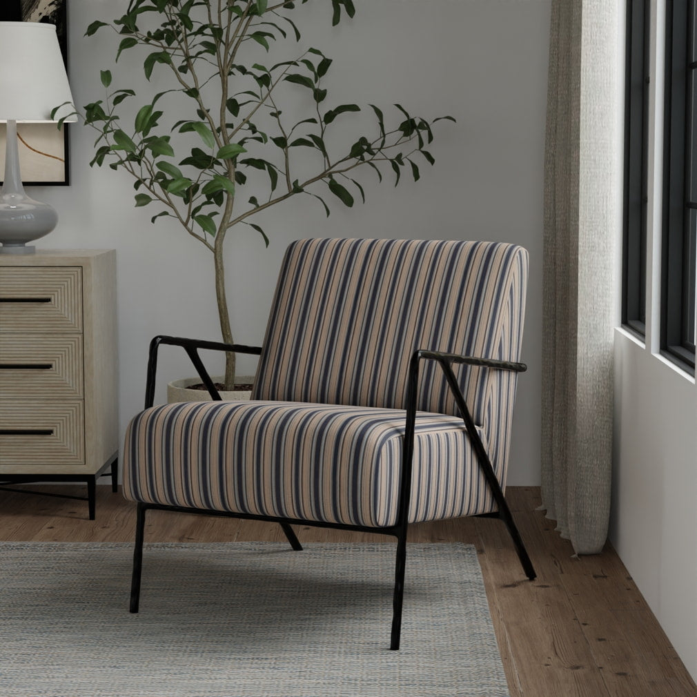 D4432 Stripe Celeste Navy Blue Charlotte Fabrics