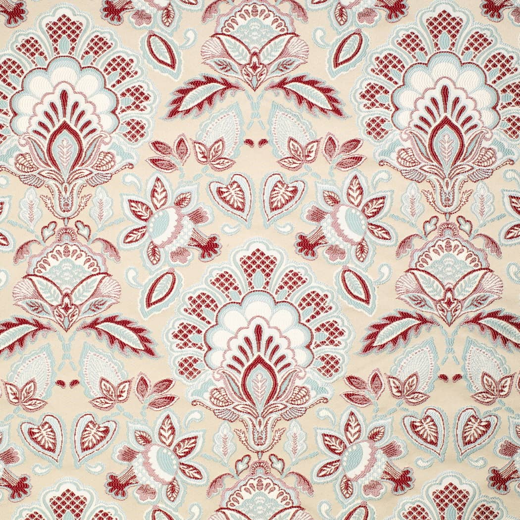 D4433 Damask Felicity Cardinal Red & Burgundy Charlotte Fabrics