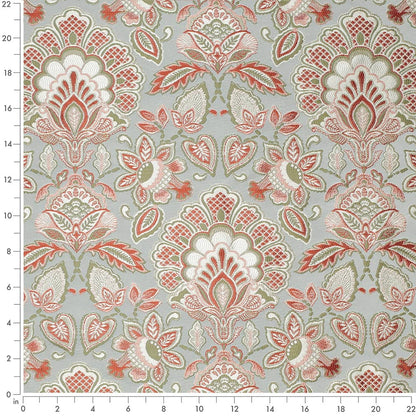 D4436 Damask Felicity Aqua Aqua & Teal Charlotte Fabrics