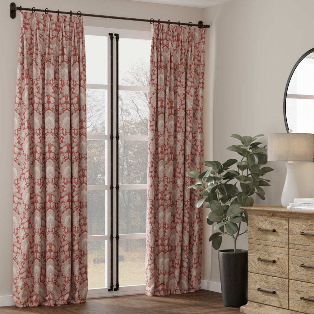D4437 Damask Felicity Garnet Red & Burgundy Charlotte Fabrics