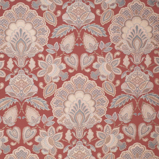 D4437 Damask Felicity Garnet Red & Burgundy Charlotte Fabrics