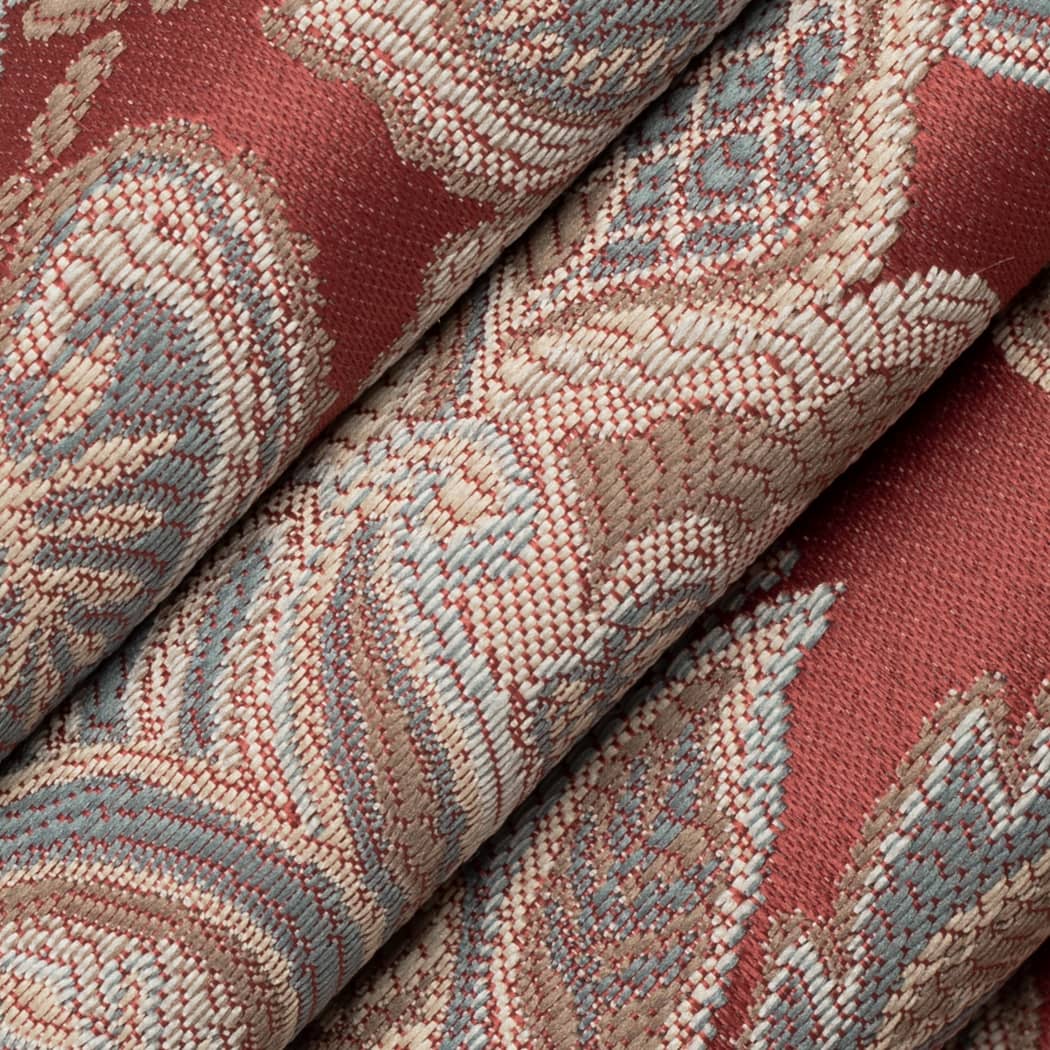 D4437 Damask Felicity Garnet Red & Burgundy Charlotte Fabrics