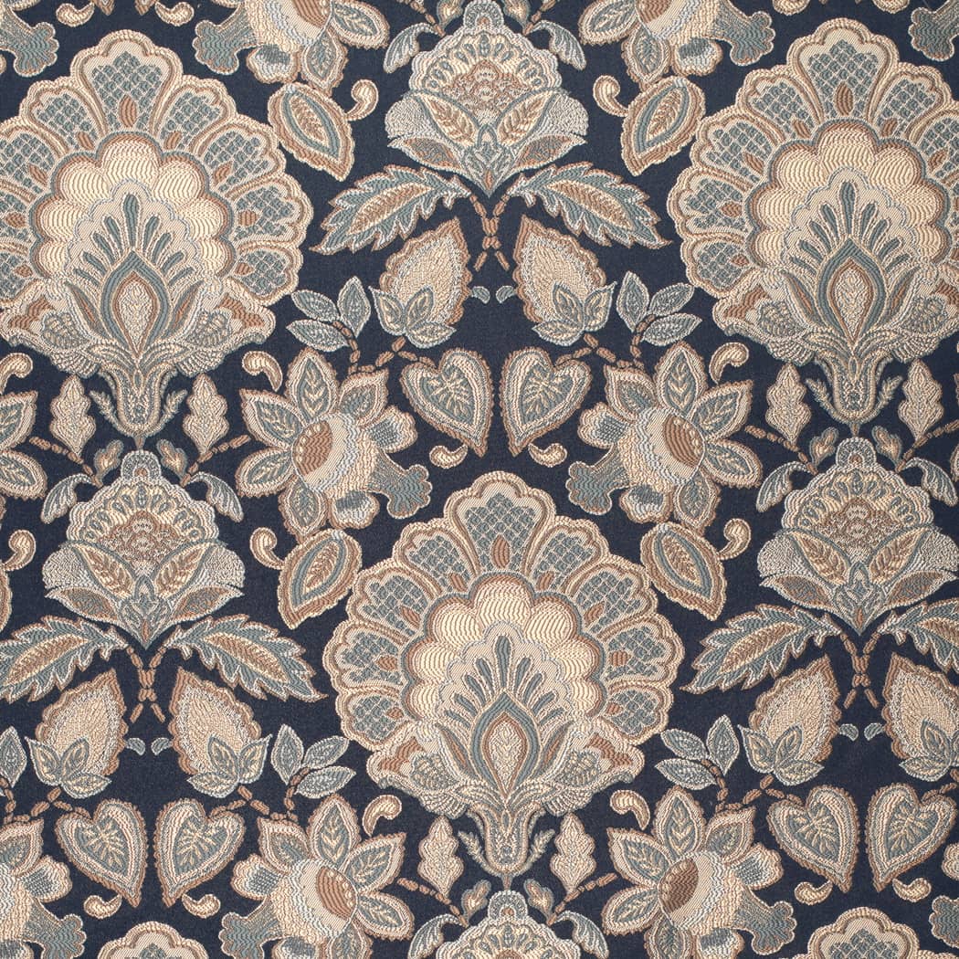 D4439 Damask Felicity Navy Blue Charlotte Fabrics