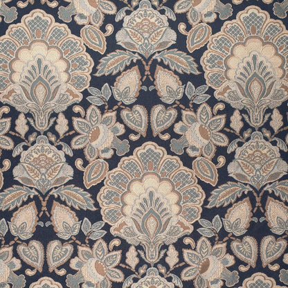 D4439 Damask Felicity Navy Blue Charlotte Fabrics