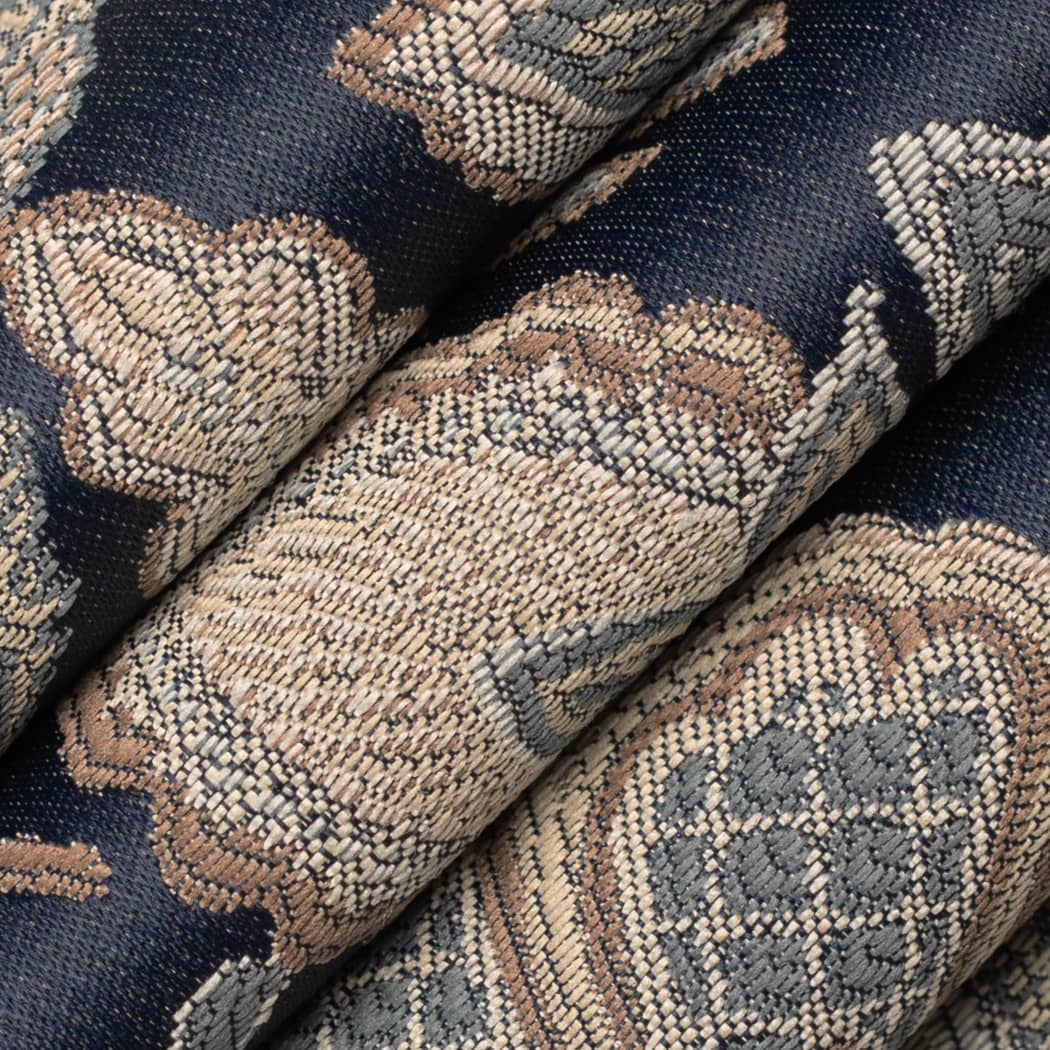 D4439 Damask Felicity Navy Blue Charlotte Fabrics