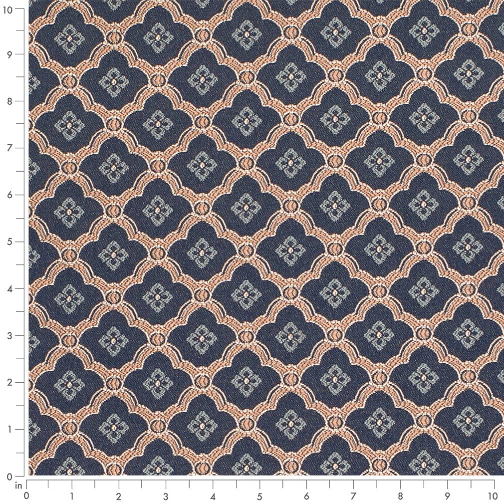 D4446 Abstract & Geometric,Diamonds Mae Navy Blue Charlotte Fabrics