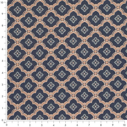 D4446 Abstract & Geometric,Diamonds Mae Navy Blue Charlotte Fabrics