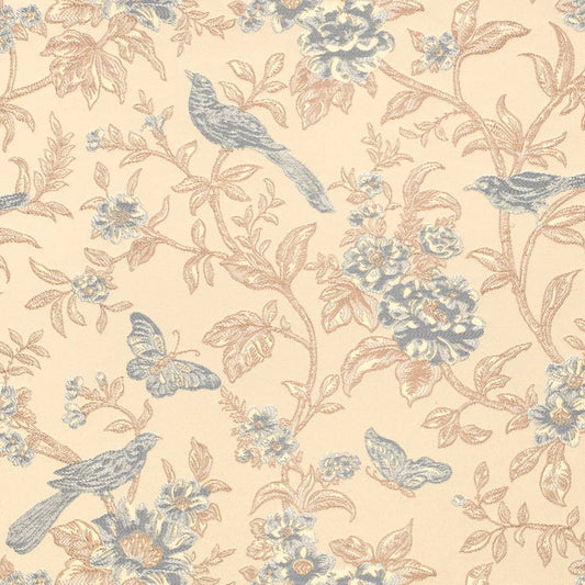 D4448 Floral Blue Charlotte Fabrics Woven Patterns