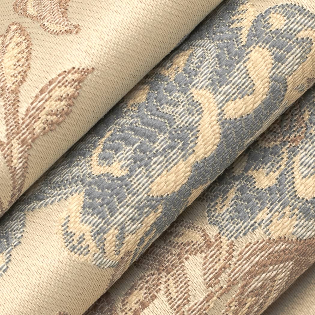 D4448 Floral Eden Chambray Blue Charlotte Fabrics