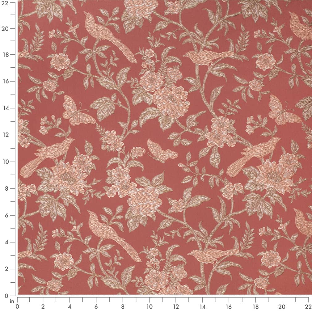 D4449 Floral Eden Coral Coral & Peach,Pink Charlotte Fabrics