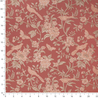 D4449 Floral Eden Coral Coral & Peach,Pink Charlotte Fabrics