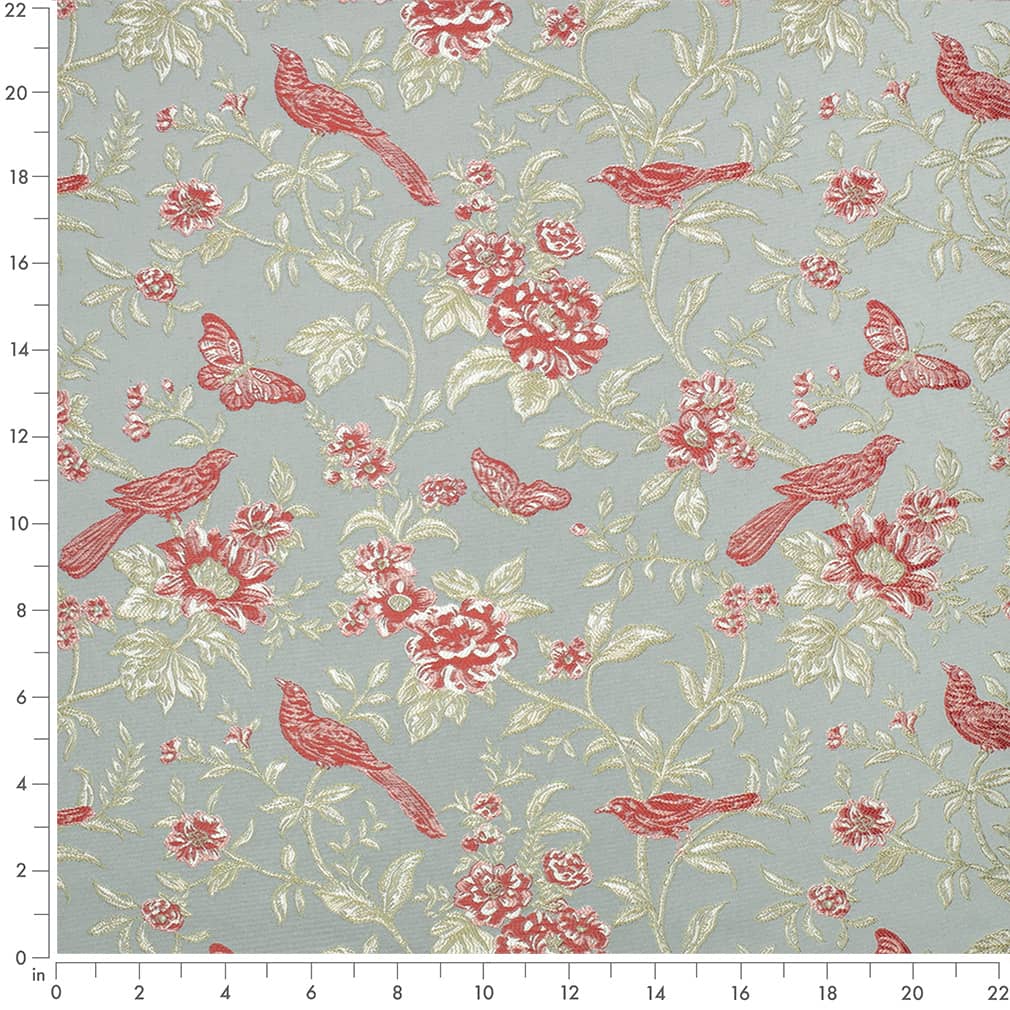 D4450 Floral Eden Aqua Aqua & Teal Charlotte Fabrics