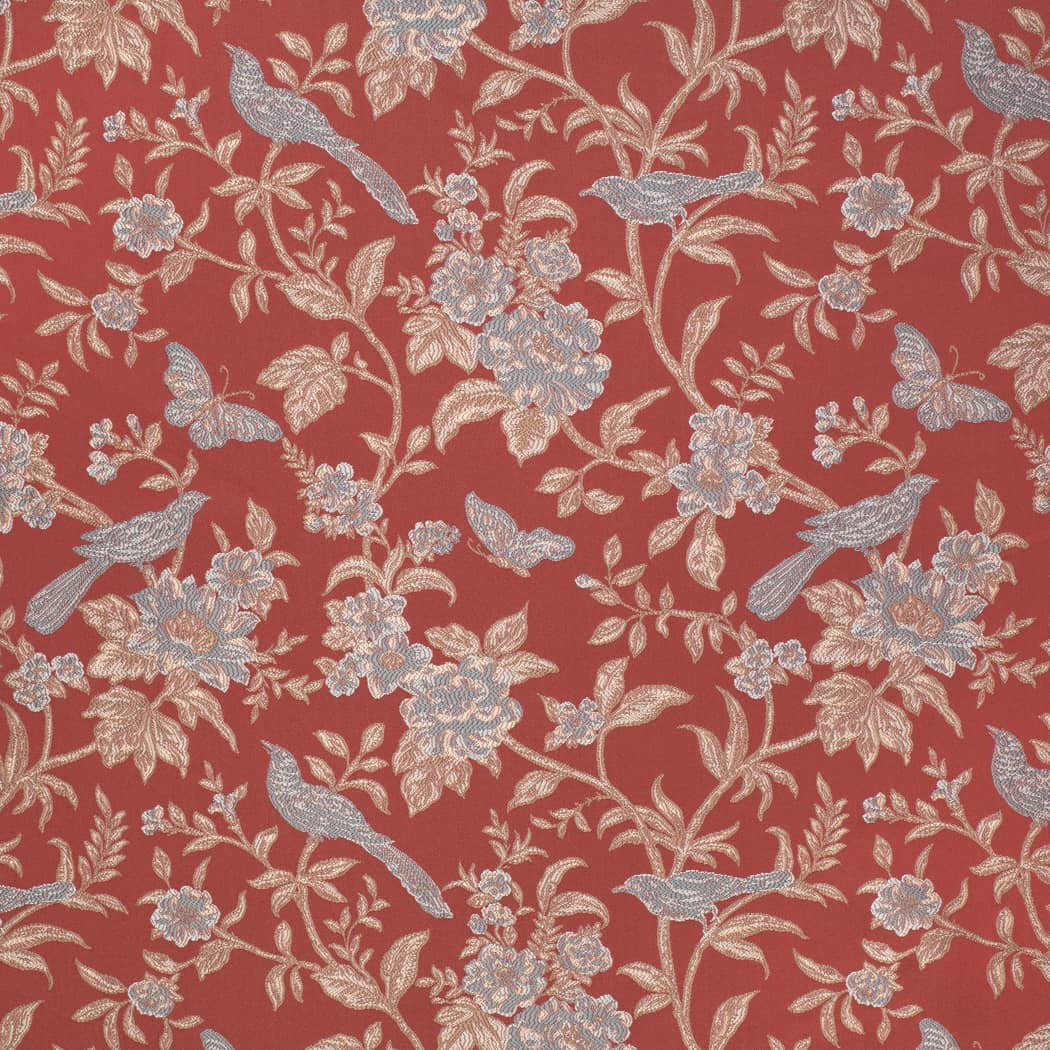 D4451 Floral Eden Garnet Red & Burgundy Charlotte Fabrics