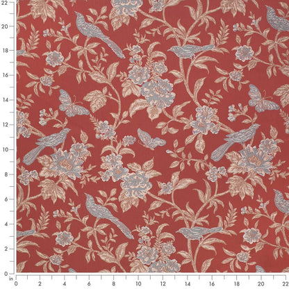 D4451 Floral Eden Garnet Red & Burgundy Charlotte Fabrics