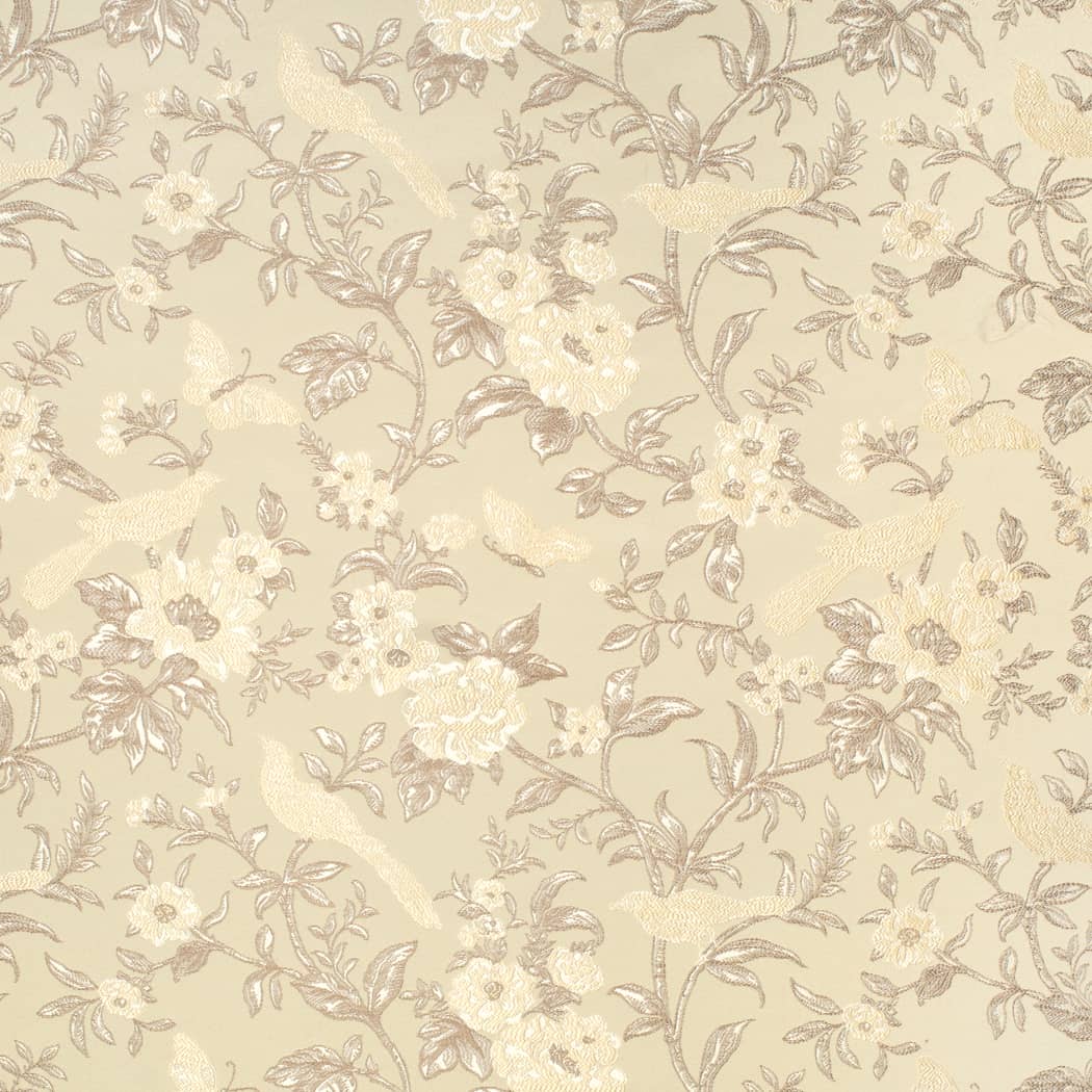 D4452 Floral Eden Oyster Beige & Taupe Charlotte Fabrics