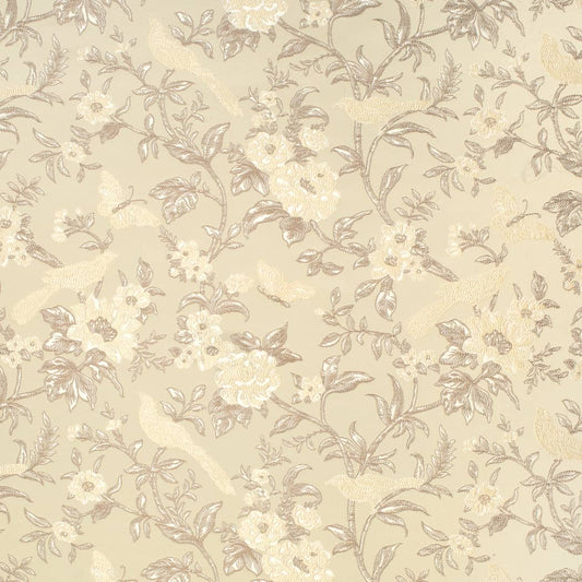 D4452 Floral Eden Oyster Beige & Taupe Charlotte Fabrics