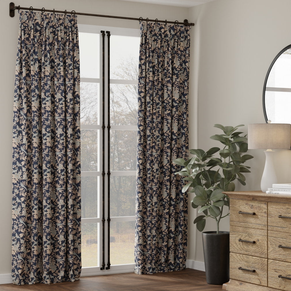 D4453 Floral Eden Navy Blue Charlotte Fabrics