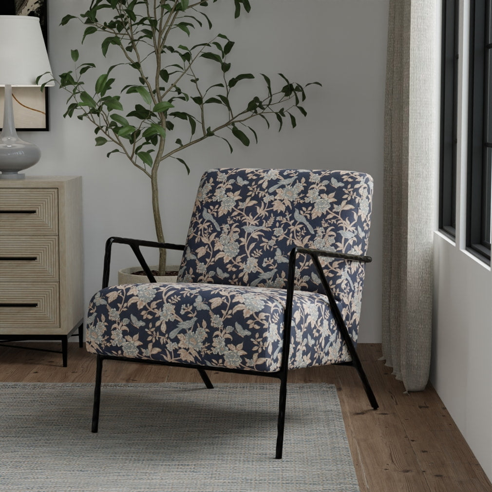 D4453 Floral Eden Navy Blue Charlotte Fabrics