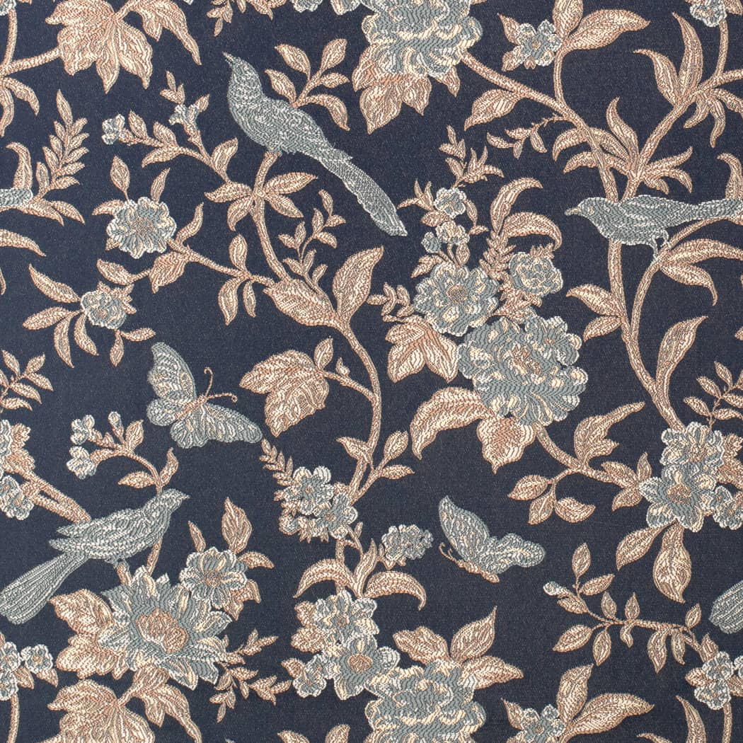 D4453 Floral Blue Charlotte Fabrics Woven Patterns