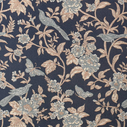 D4453 Floral Blue Charlotte Fabrics Woven Patterns