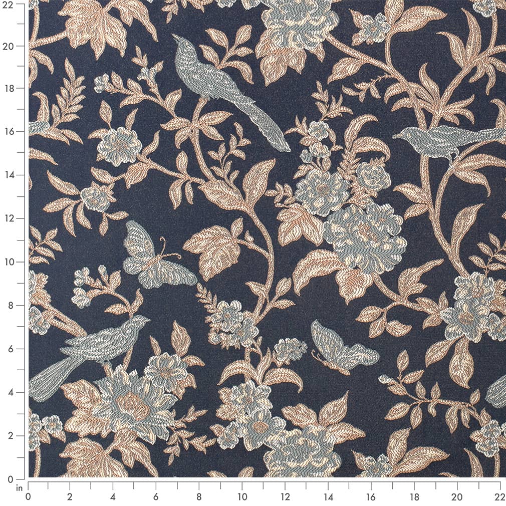 D4453 Floral Eden Navy Blue Charlotte Fabrics