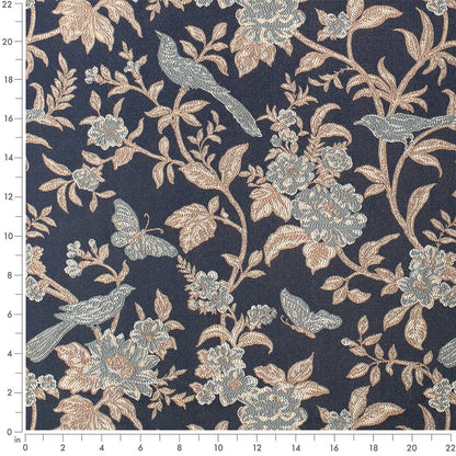 D4453 Floral Eden Navy Blue Charlotte Fabrics