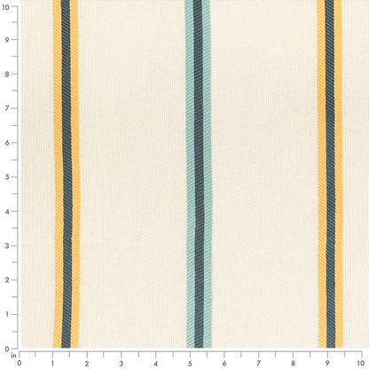 D4542 Stripe Awning Sun Blue,Gold & Yellow Charlotte Fabrics