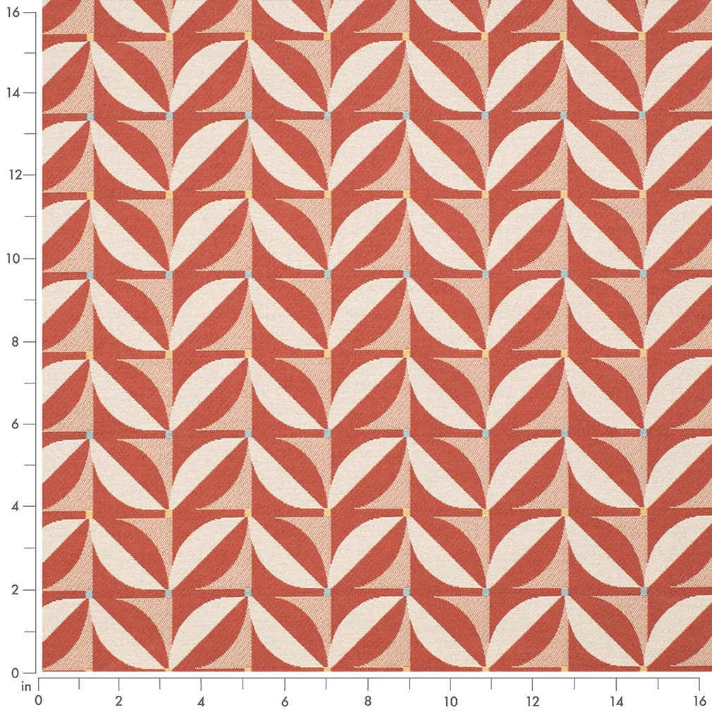 D4550 Abstract & Geometric Patio Poppy Red & Burgundy Charlotte Fabrics