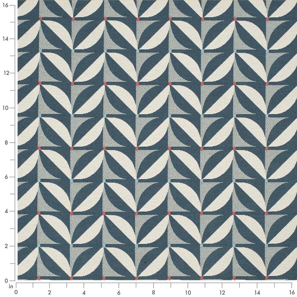 D4551 Abstract & Geometric Patio Marine Blue Charlotte Fabrics