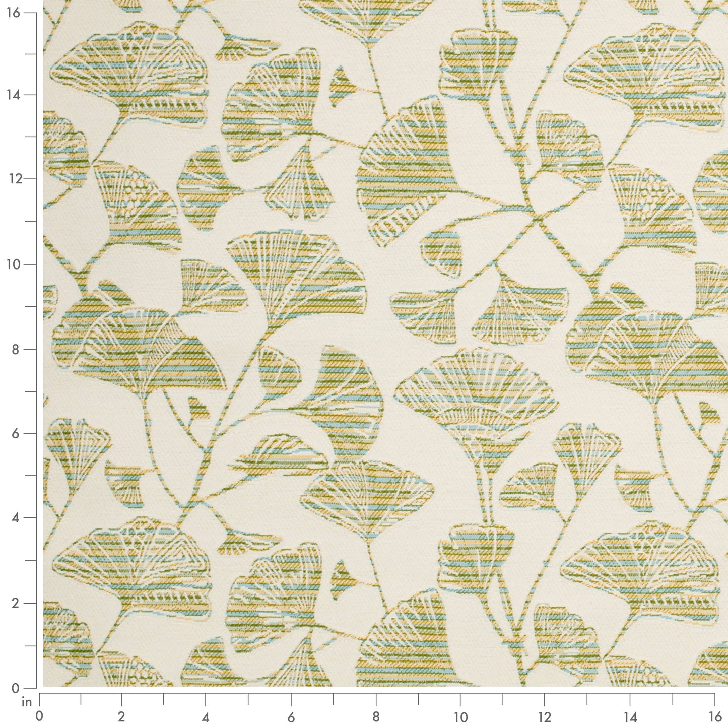 D4553 Leaves Ginkgo Grass Green Charlotte Fabrics