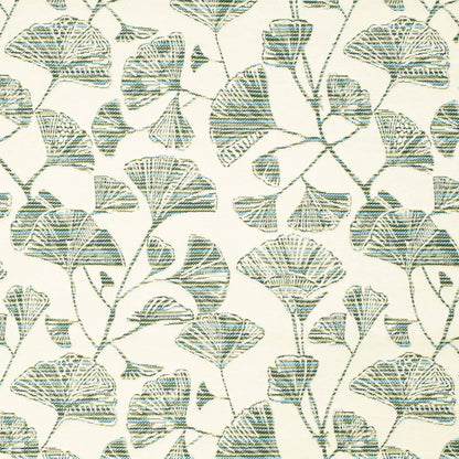 D4554 Leaves Ginkgo Pool Aqua & Teal Charlotte Fabrics