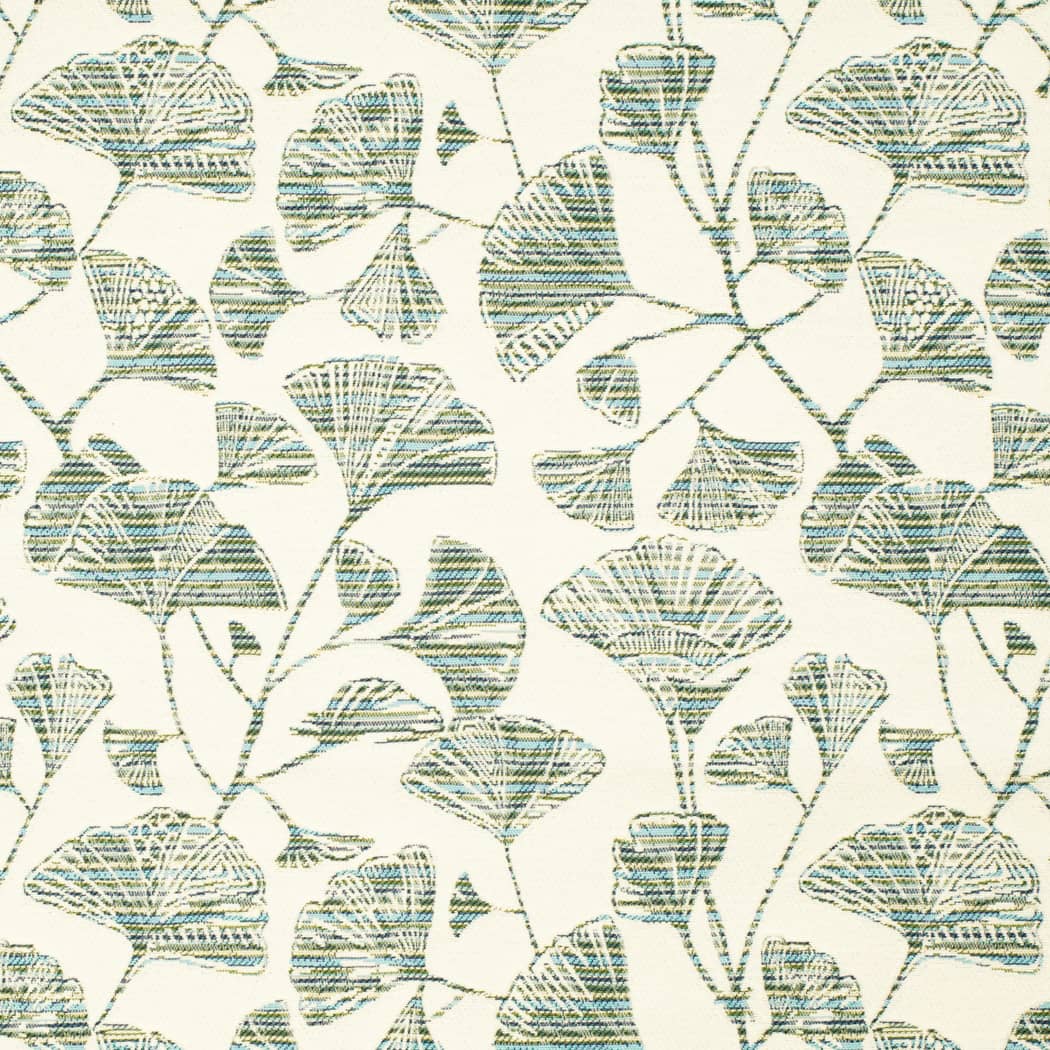 D4554 Leaves Aqua & Teal Charlotte Fabrics Woven Patterns