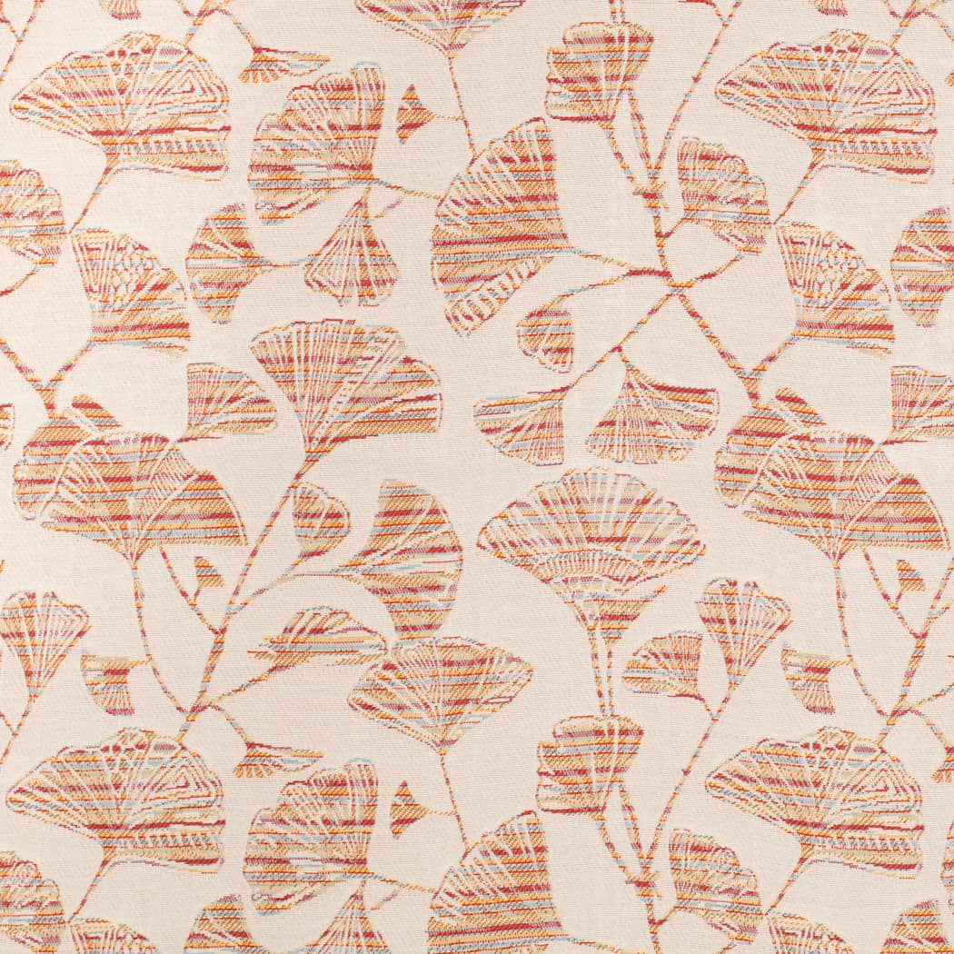 D4555 Leaves Ginkgo Poppy Red & Burgundy Charlotte Fabrics