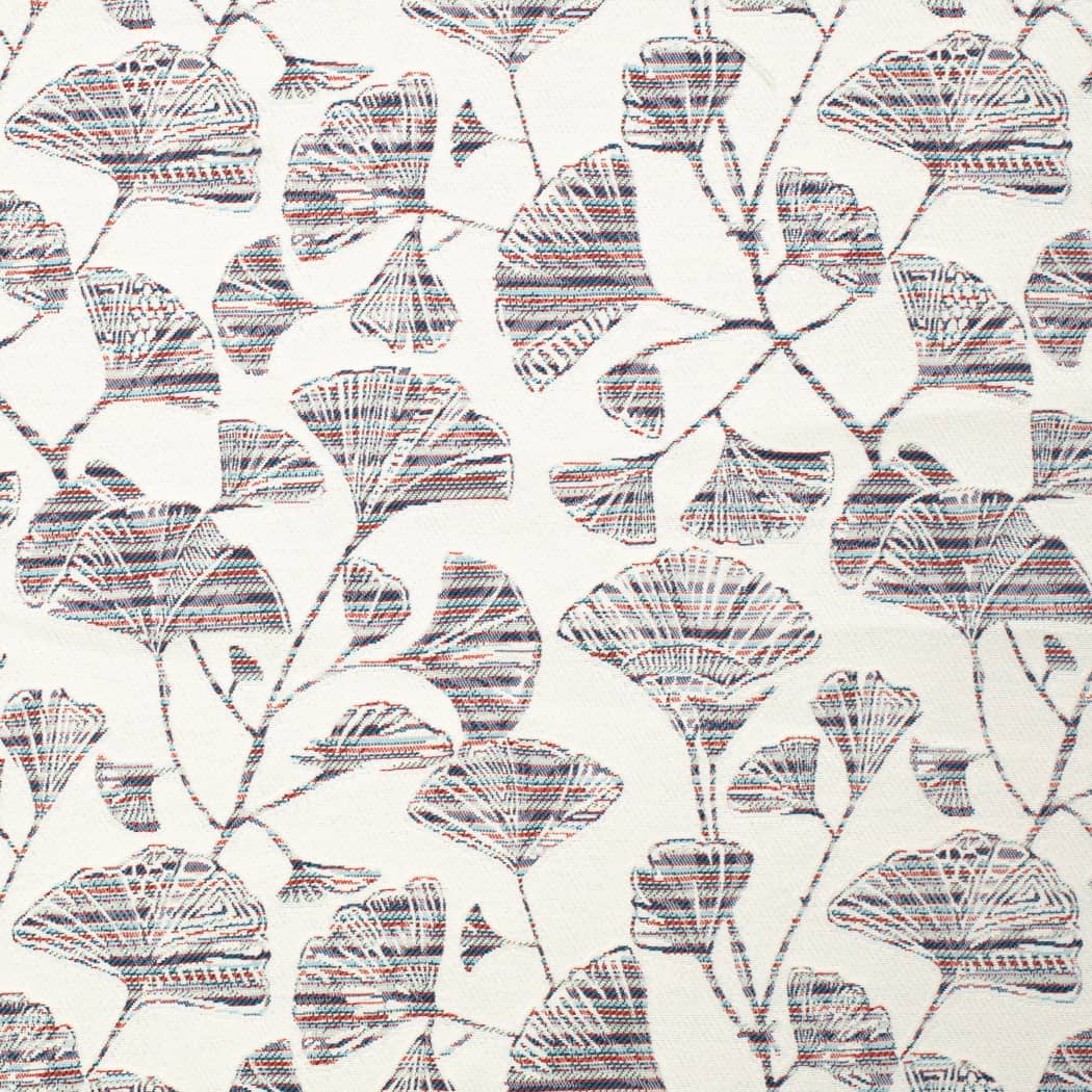 D4556 Leaves Ginkgo Marine Blue Charlotte Fabrics