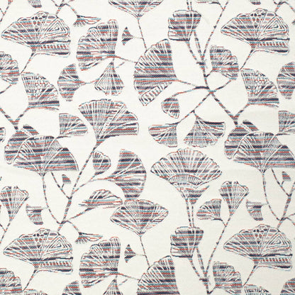 D4556 Leaves Ginkgo Marine Blue Charlotte Fabrics