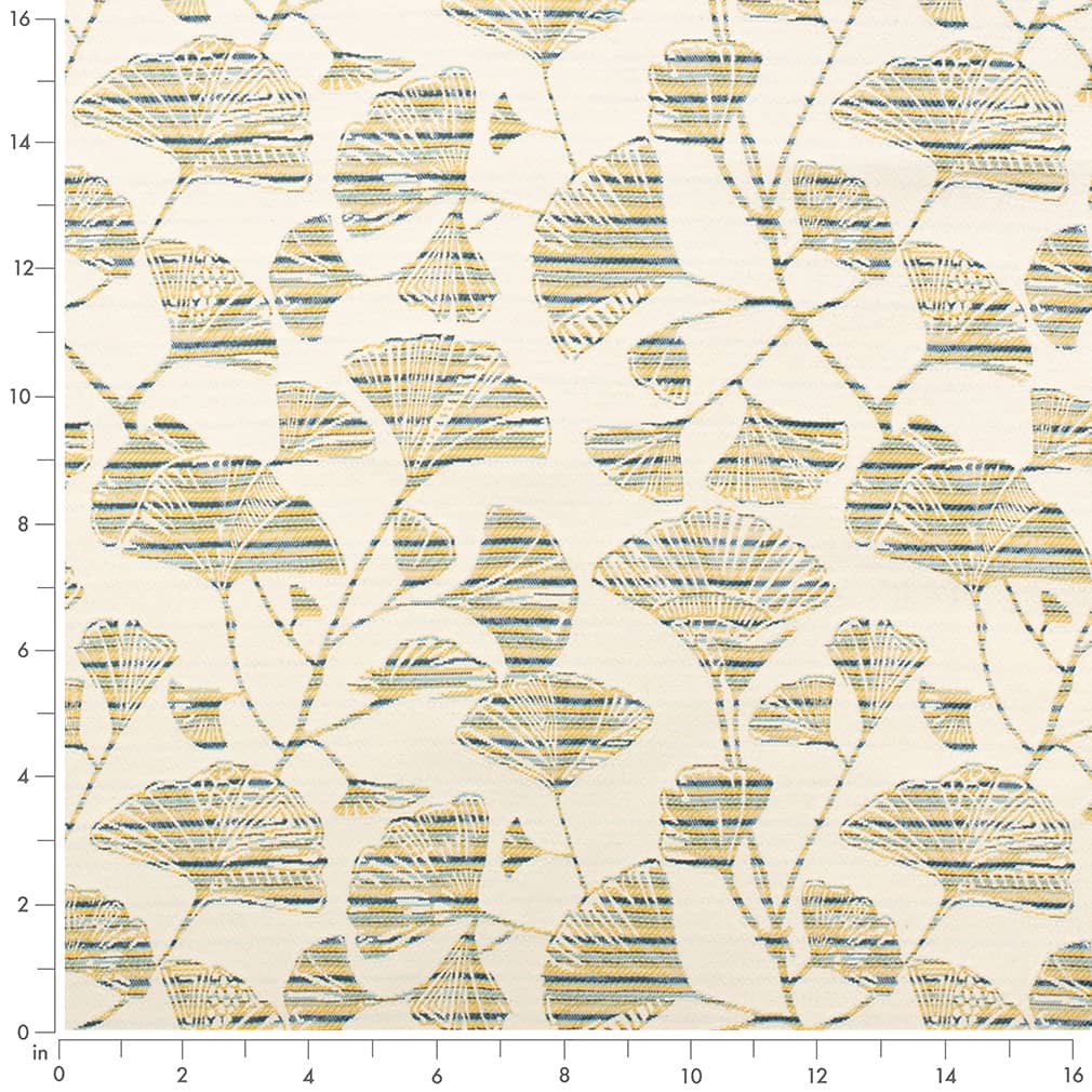 D4557 Leaves Ginkgo Sun Gold & Yellow Charlotte Fabrics
