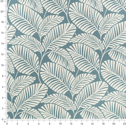 D4559 Leaves,Tropical & Botanical Palm Pool Aqua & Teal Charlotte Fabrics