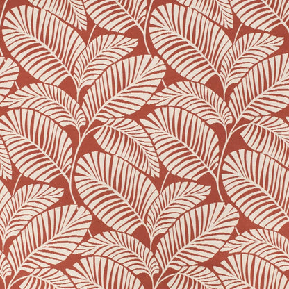 D4560 Leaves,Tropical & Botanical Palm Poppy Red & Burgundy Charlotte Fabrics