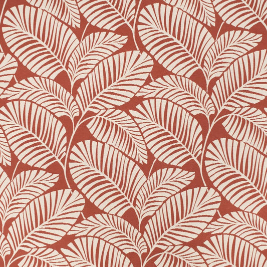 D4560 Leaves,Tropical & Botanical Palm Poppy Red & Burgundy Charlotte Fabrics