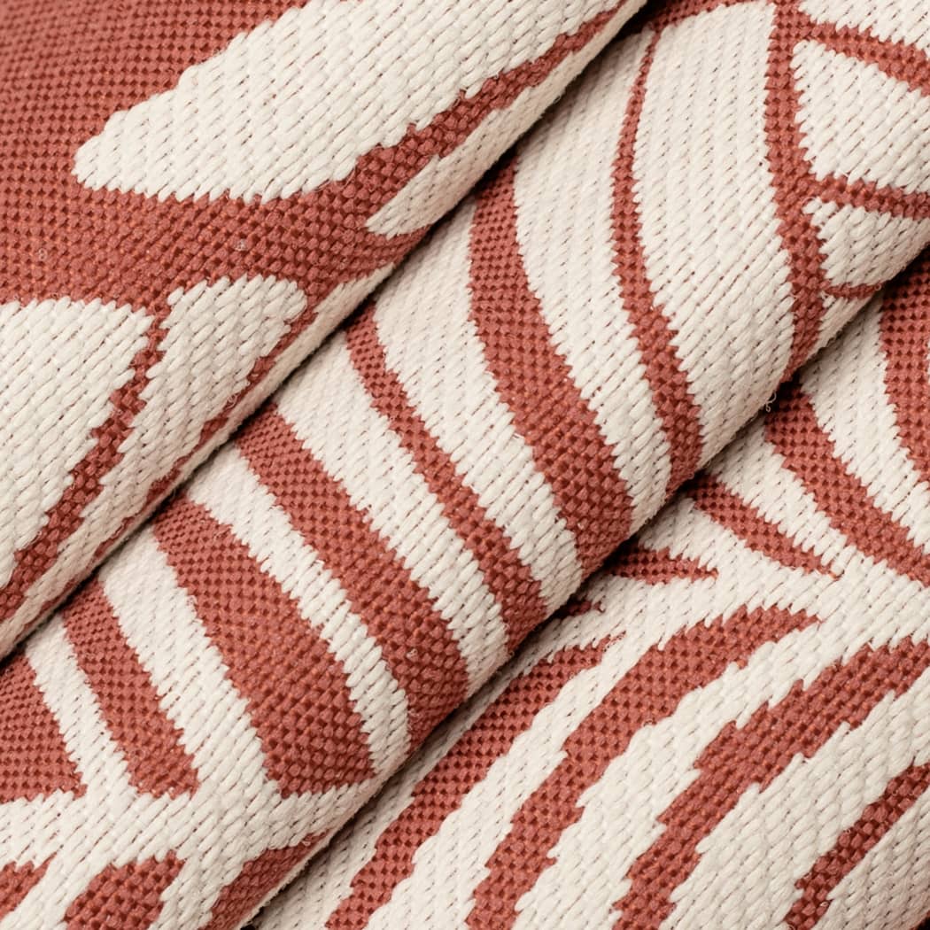 D4560 Leaves,Tropical & Botanical Palm Poppy Red & Burgundy Charlotte Fabrics