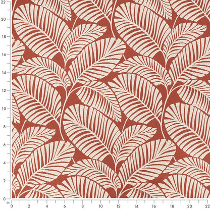 D4560 Leaves,Tropical & Botanical Palm Poppy Red & Burgundy Charlotte Fabrics