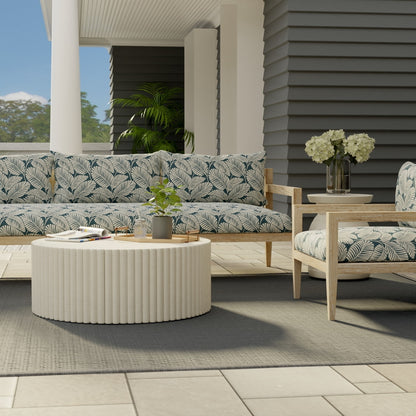 D4561 Leaves,Tropical & Botanical Palm Marine Blue Charlotte Fabrics