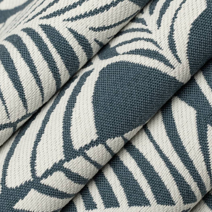 D4561 Leaves,Tropical & Botanical Palm Marine Blue Charlotte Fabrics