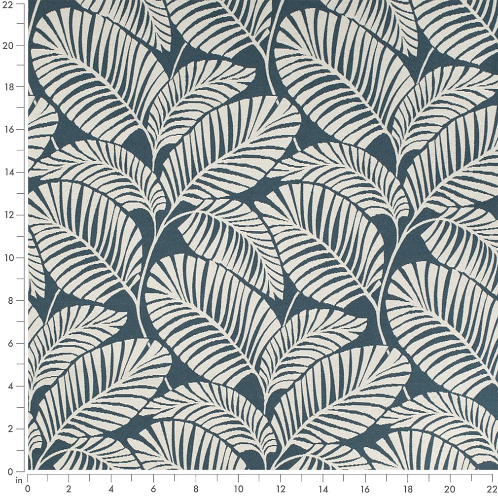 D4561 Leaves,Tropical & Botanical Palm Marine Blue Charlotte Fabrics