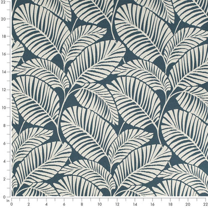 D4561 Leaves,Tropical & Botanical Palm Marine Blue Charlotte Fabrics