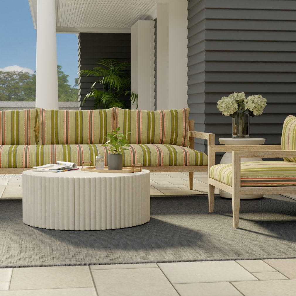 D4563 Stripe Terrace Grass Green Charlotte Fabrics