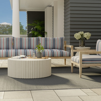 D4565 Stripe Terrace Marine Blue Charlotte Fabrics