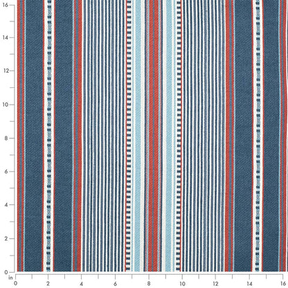 D4565 Stripe Terrace Marine Blue Charlotte Fabrics