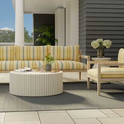 D4566 Stripe Terrace Sun Blue,Gold & Yellow Charlotte Fabrics